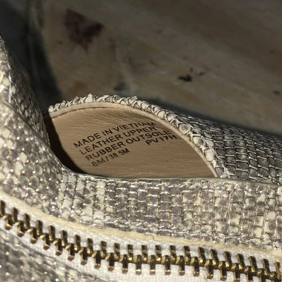 Michael by Michael Kors Gold Snakeskin Damita Front Zip
Wedge Sandal - Picture 7 of 7